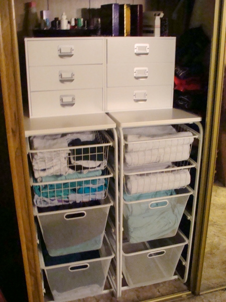 Nail Polish Melmers + Algots from Ikea! My favorite closet! Yay space for linens!